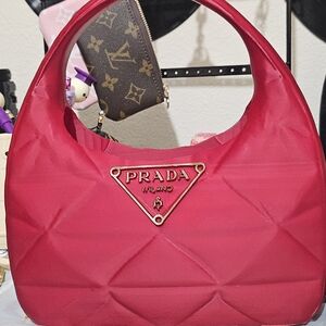 3D Printed Pink Quilted Shoulder Bag Decor/Planter,Pen Or Makeup Brush Holder